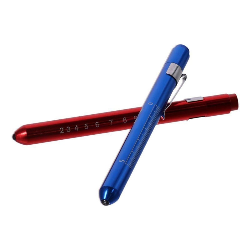 SHUATI Pupil Check Pen Light Red, Blue Professional White Light Medical Pen Light Lightweight LED Diagnostic Lamp Nurse Student Doctors(Red) - Image 2